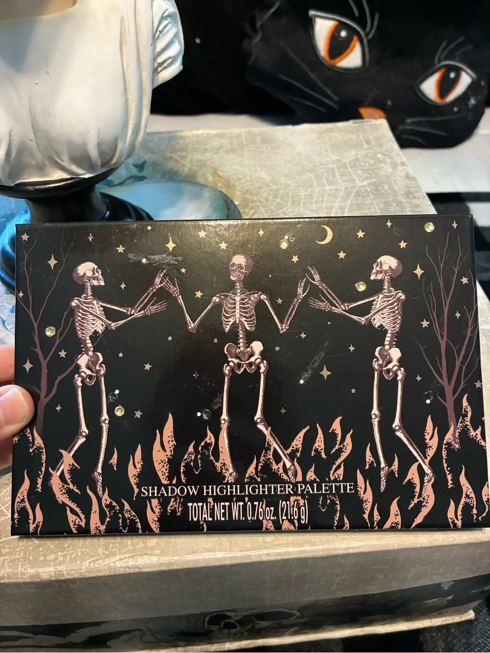Gothic Skeleton Makeup Shadow Highlighter Palette Display NWT